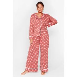 Womens Grande Taille - Pyjama Chemise & Pantalon À Pois C'Est Pois La Peine De Dormir - Nasty Gal - Modalova