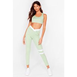 Womens Legging De Sport Taille Haute À Bandes Contrastantes Il Est L'Heure De Se Bouger - Nasty Gal - Modalova