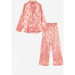 Womens Grande Taille - Pyjama Chemise & Pantalon Effet Jacquard Fais De Beaux Rêves Baby - Nasty Gal - Modalova