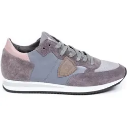 Tropez - Baskets en veau-velours et tissu avec contrefort métallisé 34 1/2 - Philippe Model - Modalova
