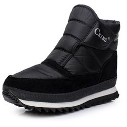 Bottes Doublées de Peluche Chaude à Velcro Chaussures Montantes en Nylon pour Homme - Newchic - Modalova