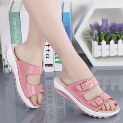 Chaussures pour s épais fond glissement dames plage boucle en métal Sandales s Étudiante Tendance Fish Mouth Word Sandals 41 - Newchic - Modalova