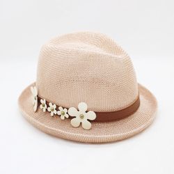 Chapeau de soleil en paille bouclée de couleur pure Jazz Top Hat Sunscreen - Newchic - Modalova