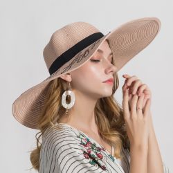 Chapeau de plage Vogue Large Wide Brim pour s, visière d'été décontractée, chapeaux de paille du soleil - Newchic - Modalova