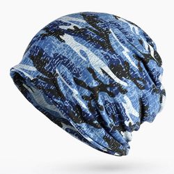 S Camouflage Bonnets en coton Bonnet Élastique Bonnet évasé Bonnet évasé Écharpe Casquette Double utilisation - Newchic - Modalova