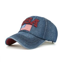 Unisexe chapeau de cowboy lavé camionneur patriotique casquette de baseball drapeau USA rouge blanc - Newchic - Modalova