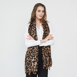 S léopard utiles Voyage Wild Tassel Coton Et Lin Écharpe En Plein Air Casual Écharpe Chaude - Newchic - Modalova