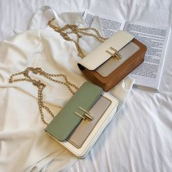 Season Small Bag Fashion Ins Nouveau Sac pour s Contraste Unilatéral Couleur Chaîne Diagonale Petit Sac Carré - Newchic - Modalova