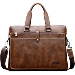 Porte-ordinateur vintage de 14 pouces de business en cuir PU sac à main sac bandoulière - Newchic - Modalova