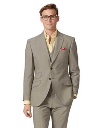 Natural Panama Slim Fit British Suit Wool Jacket Size 38 Short by - Charles Tyrwhitt - Modalova