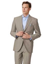 Natural Panama Classic Fit British Suit Wool Jacket Size 38 Regular by - Charles Tyrwhitt - Modalova