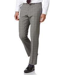 Prince Of Wales Slim Fit Panama Business Suit Trousers Size W38 L34 by - Charles Tyrwhitt - Modalova
