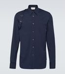 Chemise Alexander McQueen Homme - Soie Bleu Marine Avec Harnais/sangle - Taille 15 - Neuf Avec étiquettes
