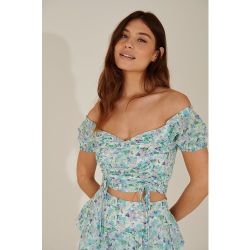 Haut Épaules Dénudées À Cordon Avec Détail En Matière Recyclée - Multicolor - Pamela x NA-KD Reborn - Modalova