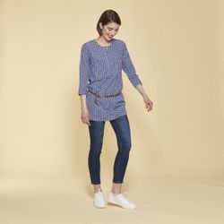 Promo : Tunique asymétrique imprimée manches 3/4 et ceinture - Imprimé Bleu - 3 SUISSES - Modalova