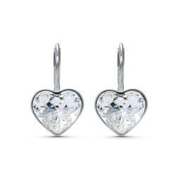Boucles d'oreilles Swarovski 5515191 - Boucles d'oreilles métal rhodié blanc c?ur cristal - 3 suisses - Modalova