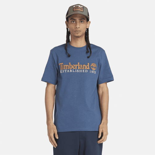 T-shirt à manches courtes et logo en bleu, , bleu, Taille: L - Timberland - Modalova