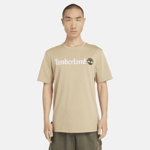 T-shirt à logo linéaire en beige, , Beige, Taille: L - Timberland - Modalova