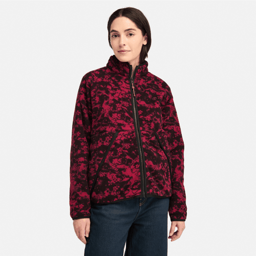 Veste polaire imprimée zippée à poils longs en rouge foncé, , rouge, Taille: L - Timberland - Modalova