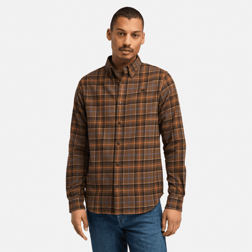 Chemise semi-épaisse en flanelle à carreaux en marron, , marron, Taille: 3XL - Timberland - Modalova