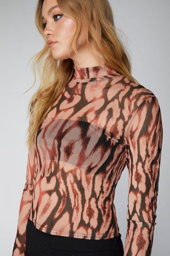 Top Imprimé Animal En Mesh - - 34 - Nasty Gal - Modalova