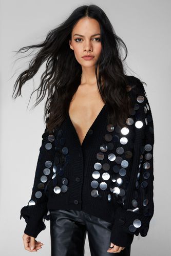 Cardigan Oversize À Sequins - - S - Nasty Gal - Modalova