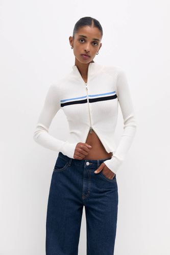 Veste À Rayures À Col Montant - Pull&Bear - Modalova