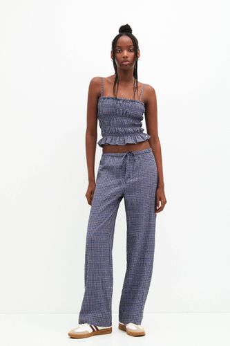 Pantalon Style Pyjama À Carreaux - Pull&Bear - Modalova