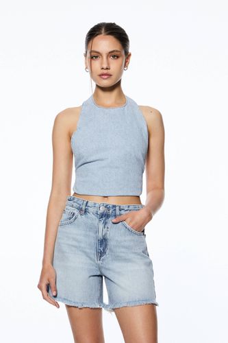 Bermuda En Jean Taille Haute - Pull&Bear - Modalova