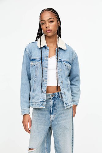 Veste Denim Avec Mouton Synthétique - Pull&Bear - Modalova