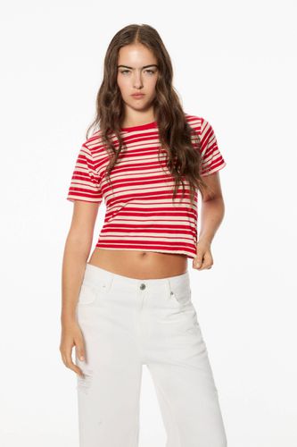 T-Shirt Rouge Rayures - Pull&Bear - Modalova