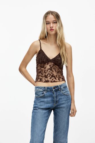 Top En Tulle, Dentelle Et Velours - Pull&Bear - Modalova