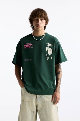 T-Shirt Vert La Joconde - Pull&Bear - Modalova