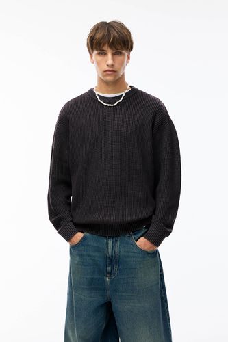 Pull En Maille Délavé Stwd - Pull&Bear - Modalova