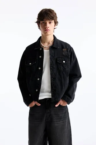 Veste Denim Déchirée - Pull&Bear - Modalova