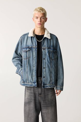 Veste Denim À Col En Fausse Fourrure - Pull&Bear - Modalova