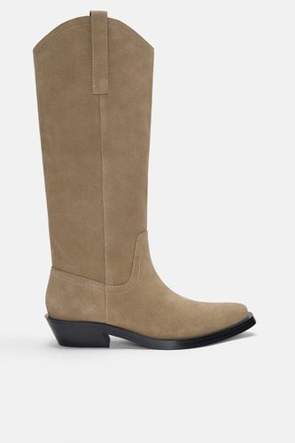 Bottes De Cowboy En Cuir - Pull&Bear - Modalova