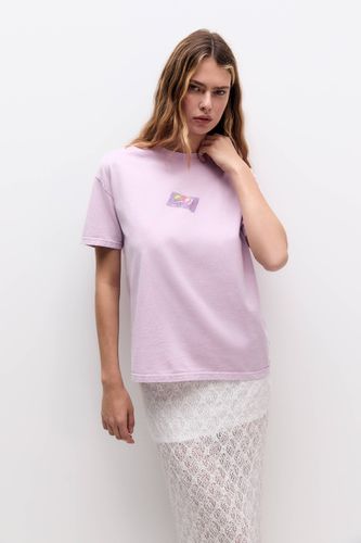 T-Shirt Imprimé Rose Bonbon - Pull&Bear - Modalova