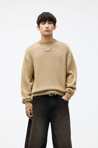 Pull En Maille À Col Rond - Pull&Bear - Modalova