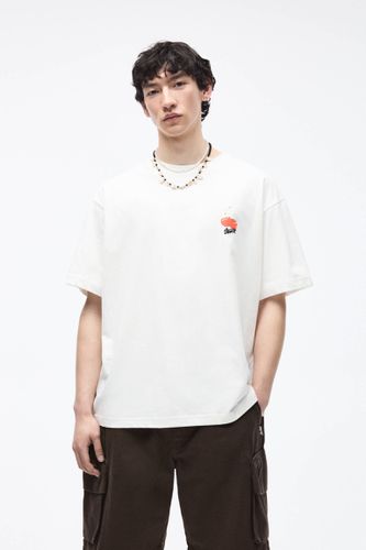 T-Shirt Blanc À Imprimé Stwd - Pull&Bear - Modalova