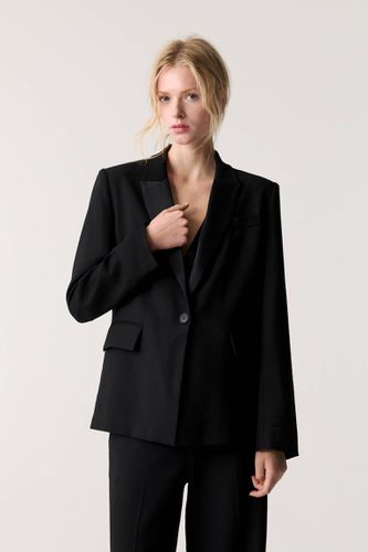 Blazer À Revers Satiné - Pull&Bear - Modalova