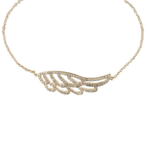 Collier Plaqué Aile d'Ange et Strass - LES POULETTES BIJOUX - Modalova
