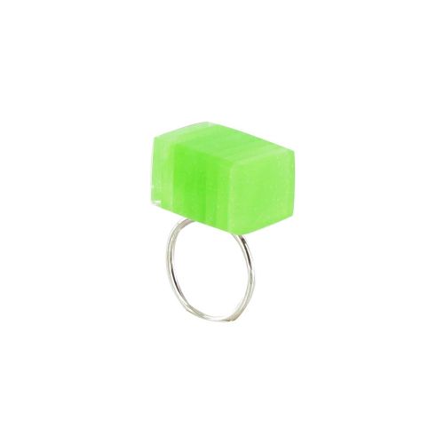 Bague Rectangle en Argent et Verre Feuilleté - LES POULETTES BIJOUX - Modalova