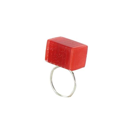 Bague Rectangle en Argent 925 et Verre Feuilleté - LES POULETTES BIJOUX - Modalova