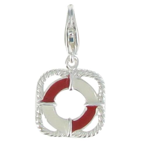 Charms Argent Bouée de Sauvetage - Emaillée et Blanc - LES POULETTES BIJOUX - Modalova
