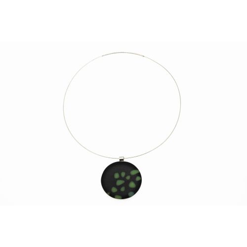 Pendentif Argent Pâte de Verre Cratère et Noir - LES POULETTES BIJOUX - Modalova