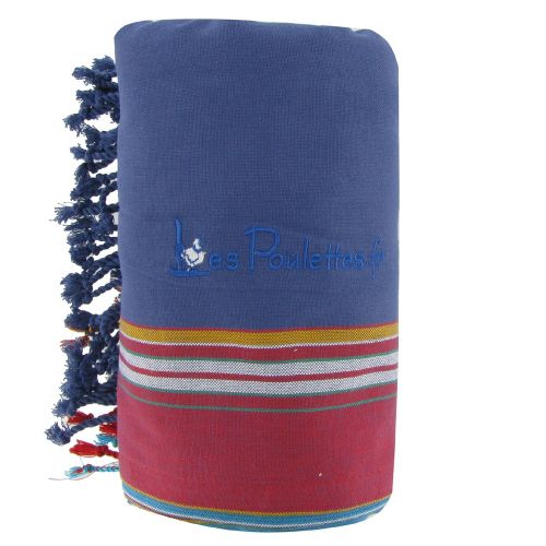 BIJOUX - Kikoy Serviette Plage Coton Eponge Couleur Navy - LES POULETTES - Modalova
