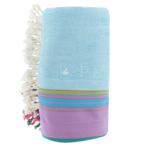BIJOUX - Kikoy Serviette Plage Coton Eponge Couleur Ciel - LES POULETTES - Modalova