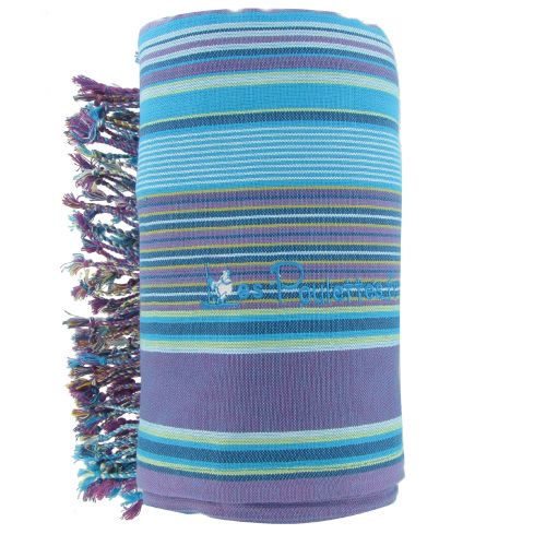 BIJOUX - V Kikoy Serviette Plage Coton Eponge Couleur Rayé Violet - LES POULETTES - Modalova