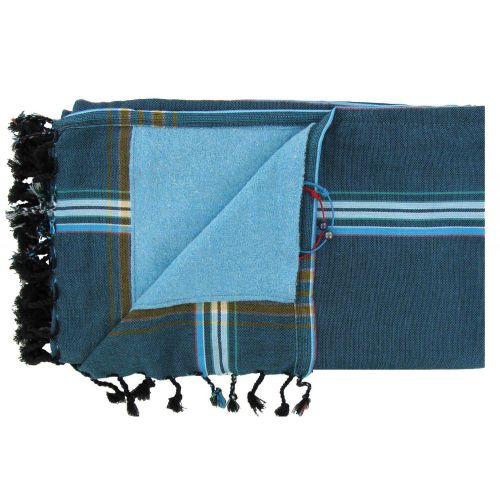 BIJOUX - V Kikoy Serviette Plage Coton Eponge Couleur Bleu - LES POULETTES - Modalova